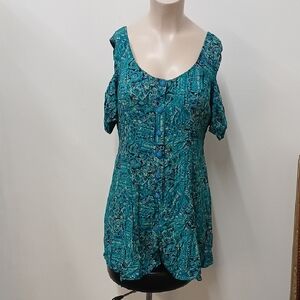 Vintage Diana Marco Cold Shoulder Short Jumper Romper / Size 18